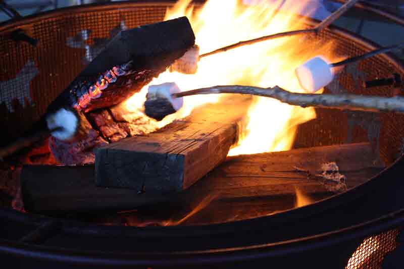 Onsite firepit for evening gatherings