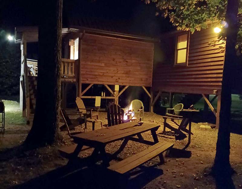 Outdoor fire pit and Adirondack chairs